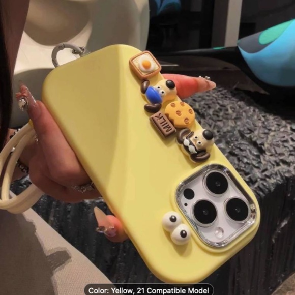 Yellow Cute Leader Dog Three-dimensional Doll with Lanyard  for iPhone Case - Picture 2 of 4